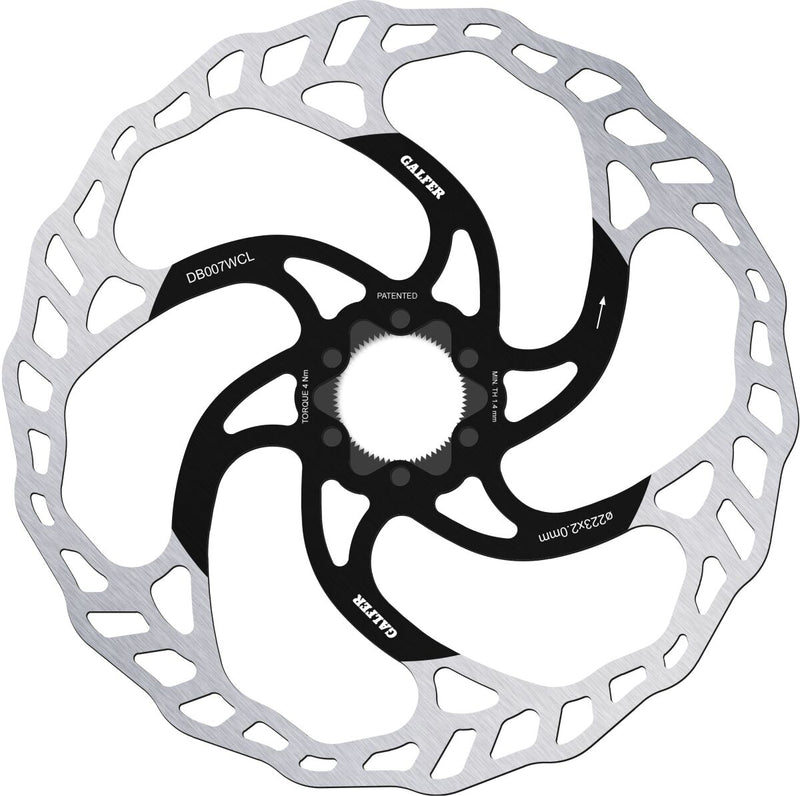 Galfer Fixed Disc Wave® Center-Lock Brake Rotor Black Silver Stainless Steel #DB007WCL