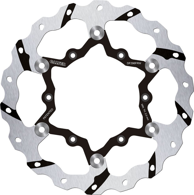 Galfer BRAKE ROTOR FLOATING WAVE GROOVED for 2020-2026 YAMAHA Wave® Silver Full-Floating Two Piece (Floating) High-Carbon Stainless Steel #DF296FRW