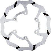 Galfer BRAKE ROTOR FIXED WAVE GROOVED OVERSIZE Wave® Black Silver Solid-Mount One Piece (Fixed) High-Carbon Stainless Steel #DF489RWS