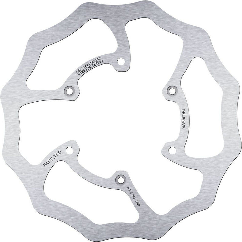 Galfer BRAKE ROTOR FIXED WAVE Wave® Silver Solid-Mount Front One Piece (Fixed) High-Carbon Stainless Steel #DF489WS