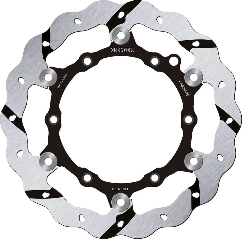 Galfer BRAKE ROTOR FLOATING WAVE GROOVED Wave® Silver Full-Floating Two Piece (Floating) High-Carbon Stainless Steel