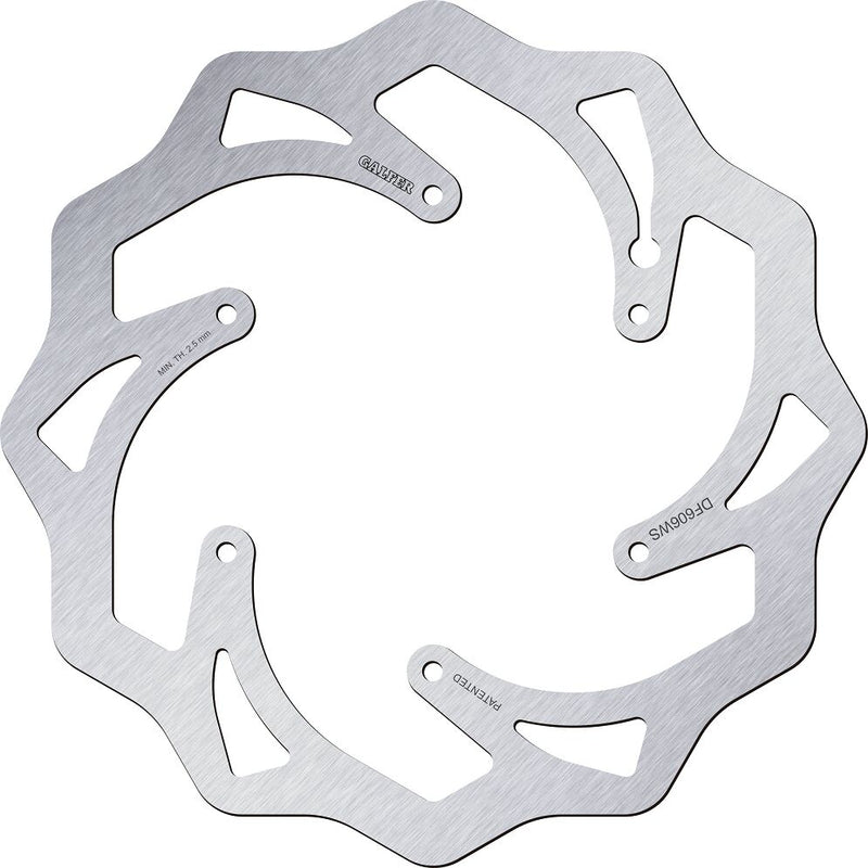 Galfer BRAKE ROTOR FIXED WAVE Wave® Silver Solid-Mount Front One Piece (Fixed) High-Carbon Stainless Steel #DF606WS