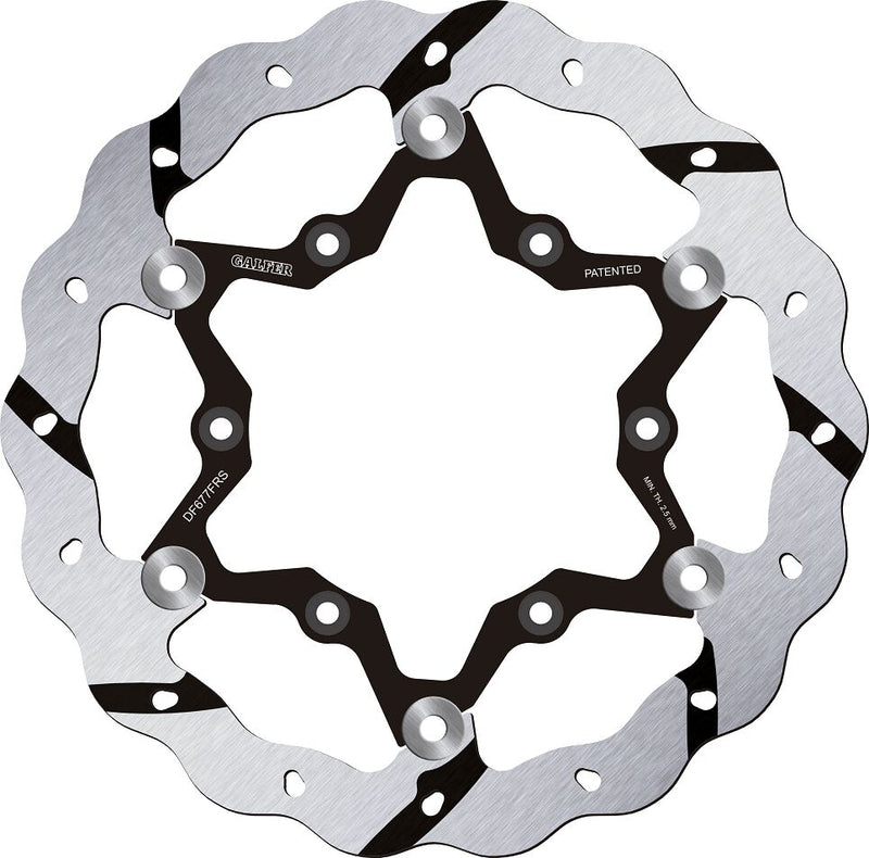 Galfer BRAKE ROTOR FLOATING WAVE GROOVED for 2018-2020 GAS GAS Wave® Silver Full-Floating Two Piece (Floating) High-Carbon Stainless Steel #DF677FRS