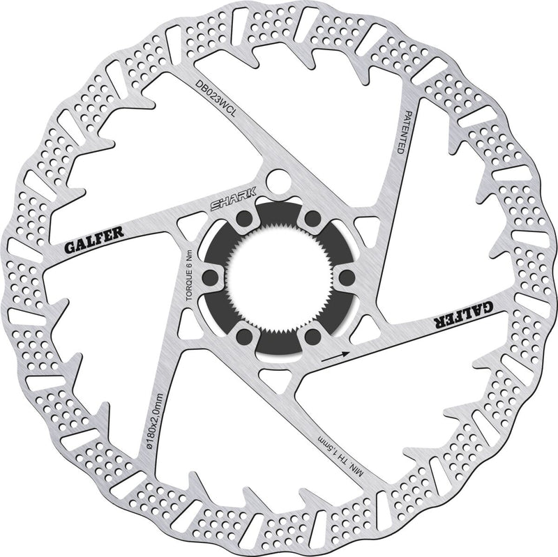 Galfer Fixed Disc Shark® Center-Lock Brake Disc Silver Brake Rotor Stainless Steel #DB023WCL