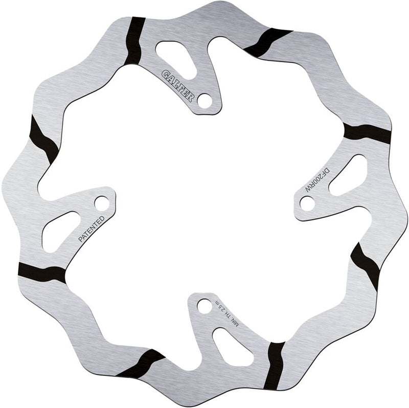 Galfer BRAKE ROTOR FIXED WAVE GROOVED OVERSIZE for 2006-2024 KAWASAKI Wave® Black Silver Solid-Mount Front One Piece (Fixed) Stainless Steel