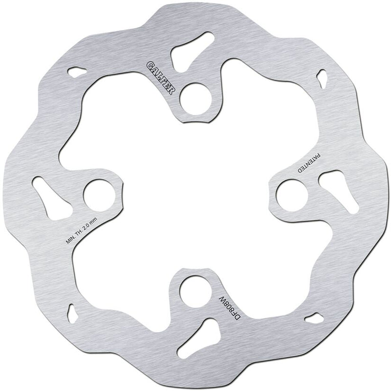 Galfer Wave® Brake Rotor Silver Solid-Mount Front One Piece (Fixed) Stainless Steel #DF808W
