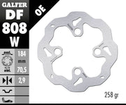 Galfer Wave® Brake Rotor Silver Solid-Mount Front One Piece (Fixed) Stainless Steel #DF808W