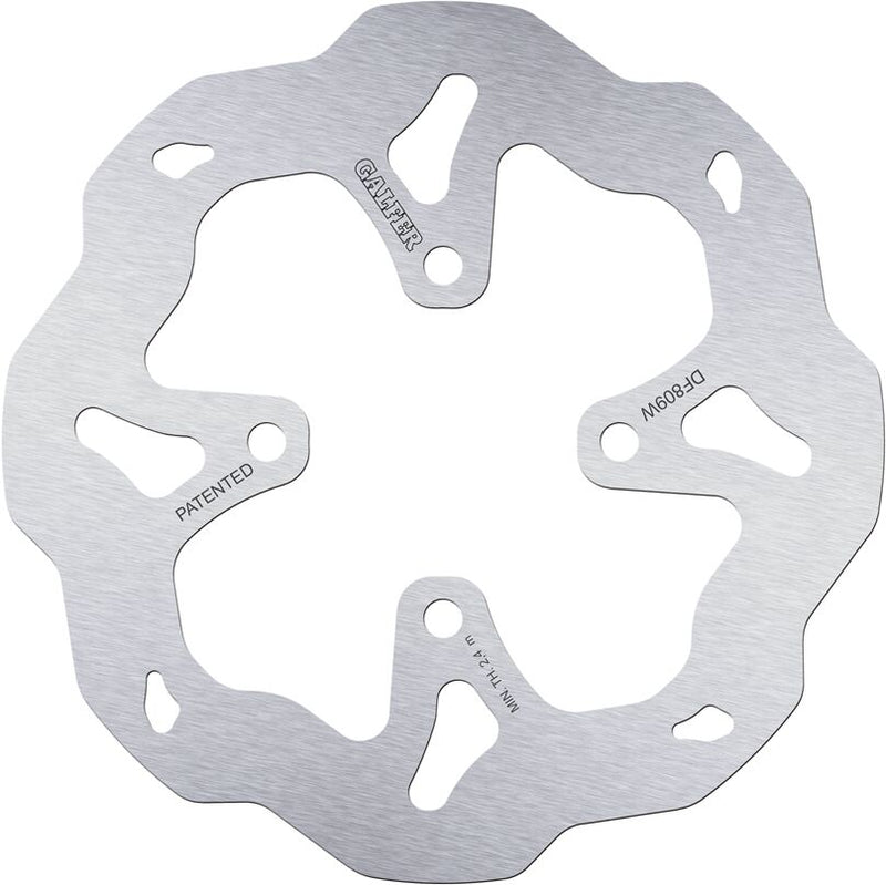 Galfer Wave® Brake Rotor Silver Solid-Mount Rear One Piece (Fixed) Stainless Steel #DF809W