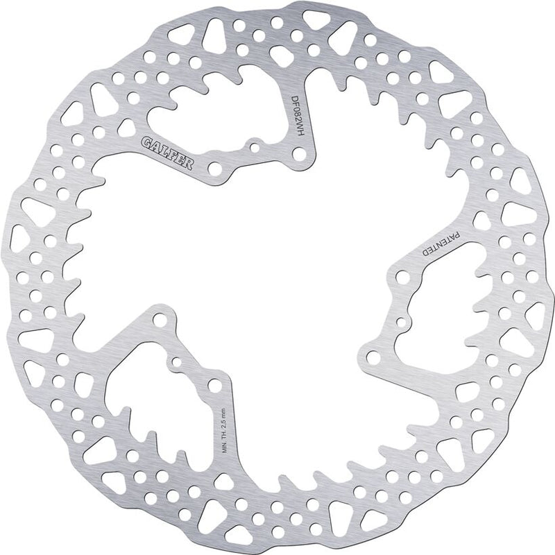 Galfer BRAKE ROTOR SHARK FIXED Shark Fin Silver Solid-Mount Front One Piece (Fixed) Stainless Steel