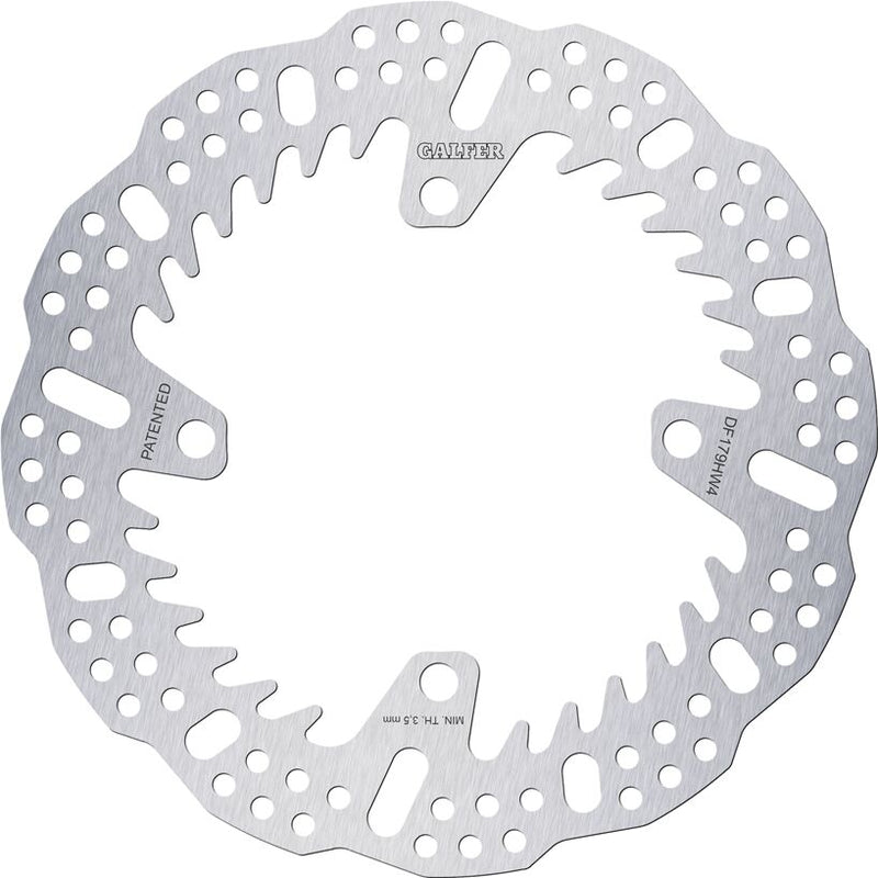 Galfer BRAKE ROTOR SHARK FIXED for 2003-2024 KAWASAKI Shark Fin Silver Solid-Mount Rear One Piece (Fixed) Stainless Steel