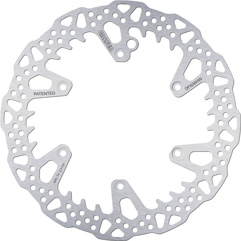 Galfer BRAKE ROTOR SHARK FIXED Shark Fin Silver Solid-Mount Front One Piece (Fixed) Stainless Steel #DF606HW