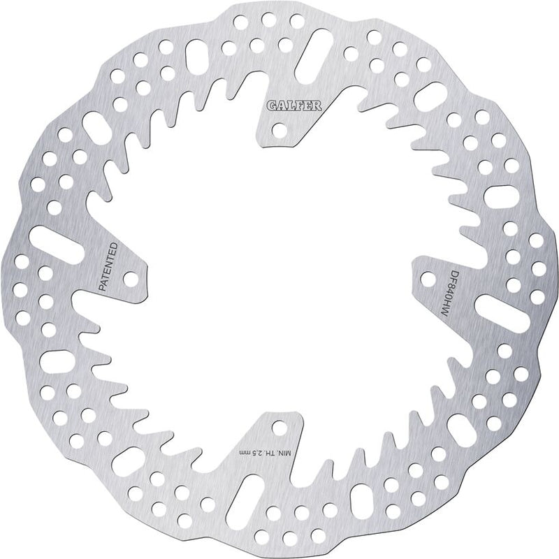 Galfer BRAKE ROTOR SHARK FIXED for 2013-2026 TM RACING Shark Fin Silver Solid-Mount Rear One Piece (Fixed) Stainless Steel