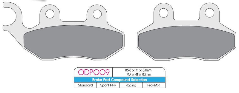 DP Brakes ODP Organic Brake Pads Street Front Rear Organic Base Pair #ODP009