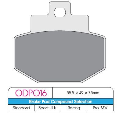 DP Brakes ODP Organic Brake Pads Street Rear Organic Base Pair #ODP016