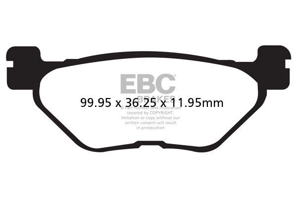 EBC SFAC Carbon Series Scooter Brake Pads for 2001-2003, 2012-2015 YAMAHA Street Rear Organic Pair #SFAC319