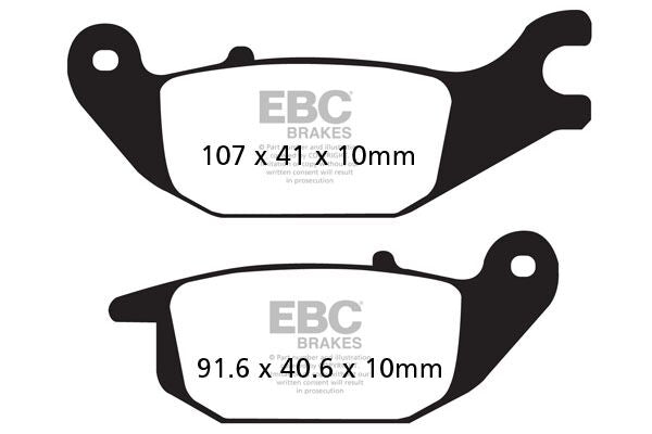 EBC SFA Series Organic Scooter Brake Pads for 2014-2016 YAMAHA MW 125 Street Rear Organic Base Pair #SFA343