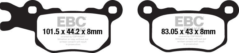 EBC TT Sport Carbon Fusion Brake Pads for 2016-2024 CAN AM (BRP) DEFENDER Off-Road Rear Pair #FA685TT