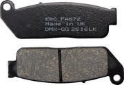EBC Organic Base "FA" Brake Pads for 2015-2016 INDIAN SCOUT FA Series Front Left Aramid Fibre Set of 2 #FA672