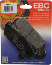 EBC Organic Base "FA" Brake Pads for 2015-2016 INDIAN SCOUT FA Series Front Left Aramid Fibre Set of 2 #FA672