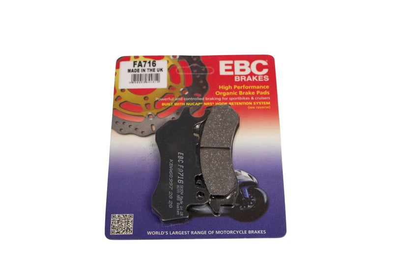 EBC FA Series Organic Brake Pads for 2015-2024 HONDA CB 125 F Street Front Organic Base Set #FA716