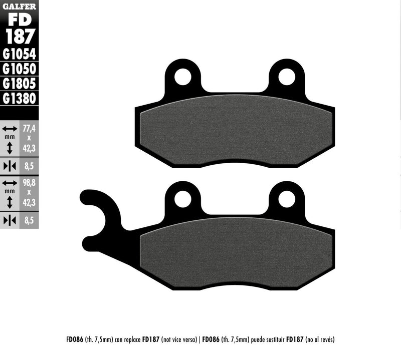 Galfer Brake Pad Orcanic Street Front Organic Base Set #FD187G1050