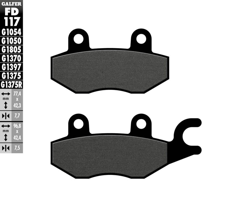 Galfer Brake Pad Orcanic Street Front Organic Base Set #FD117G1050