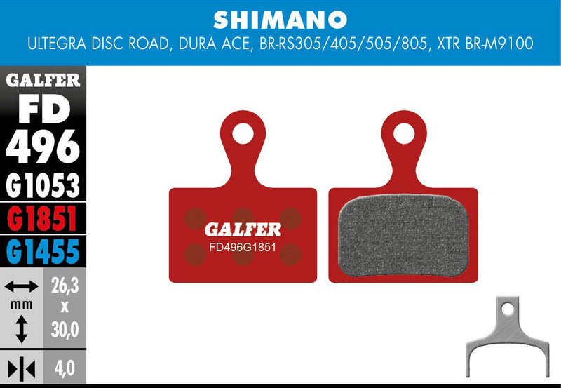 Galfer G1851 Advanced Brake Pads Shimano BR-RS305 Shimano BR-RS405 Bicycle Semi-Metallic Pair #FD496G1851