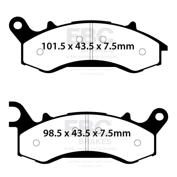 EBC FA Series Organic Brake Pads for 2019-2022 MUTT Organic Base Set #FA761