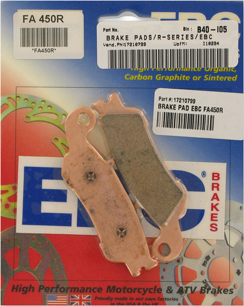 EBC Long-Life Sintered "R" Brake Pads for 2006-2024 YAMAHA FA-R Series Front Sintered Metal Bronze Set of 2 #FA450R
