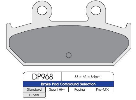 DP Brakes Standard Sintered Metal Brake Pads for 2002-2020, 2022-2024 SUZUKI Multi-Purpose Rear Copper Alloy Pair #DP968