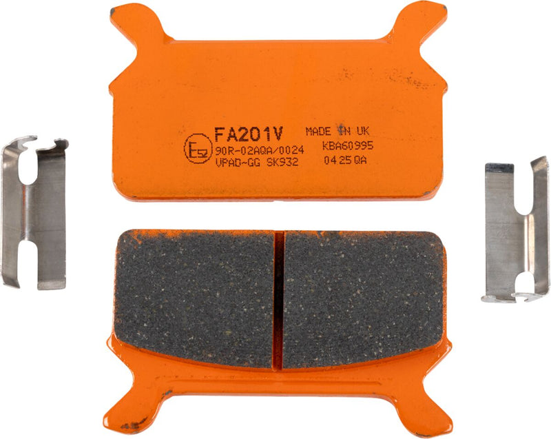 EBC Harley/Buell Brake Pads for 1986-1999 Harley-Davidson FA-V Series Rear Right Semi-Sintered Metal Copper Set of 2 #FA201V