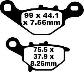 EBC SFA-HH Series Sindered Scooter Brake Pads for 1995-2002, 2015-2016 SUZUKI Street Front Sintered Metal Pair #SFA396HH