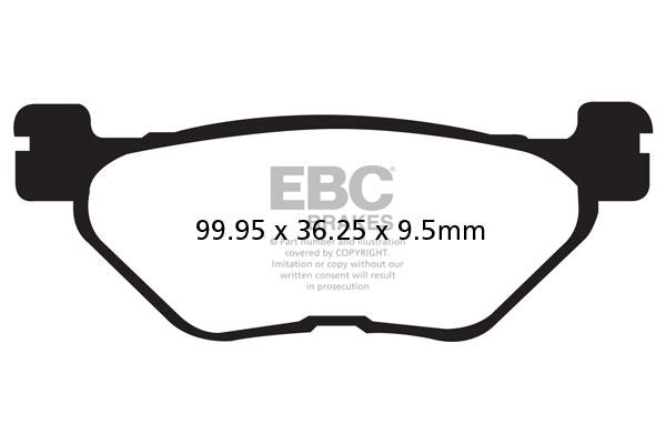 EBC Vee Semi-Sintered Brake Pads for 2001-2022 YAMAHA Street Rear Semi-Sintered Metal Semi-Metallic Pair #FA319/2V