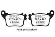 EBC Vee Semi-Sintered Brake Pads Street Rear Semi-Sintered Metal Semi-Metallic Pair #FA436V