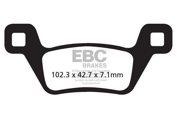 EBC R Series Heavy Duty Sindered Brake Pads for 2012-2018 KYMCO Off-Road Rear Sintered Metal Pair #FA600/2R