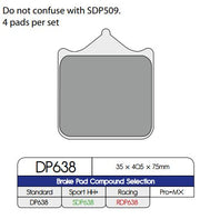 DP Brakes Standard Sintered Metal Brake Pads Multi-Purpose Front Pair #DP638