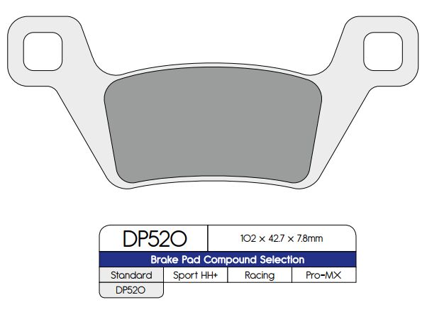 DP Brakes Standard Sintered Metal Brake Pads for 2011-2024 KYMCO MXU Multi-Purpose Front Pair #DP520