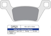 DP Brakes Standard Sintered Metal Brake Pads for 2013-2018 KYMCO MXU Multi-Purpose Rear Pair #DP521
