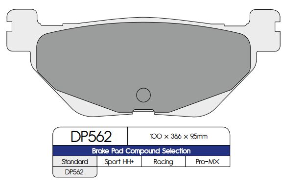 DP Brakes Standard Sintered Metal Brake Pads for 2012-2017 YAMAHA XP 530 T-Max Multi-Purpose Rear Pair #DP562