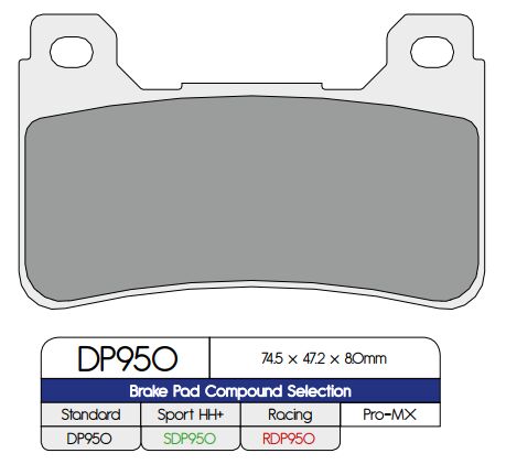 DP Brakes Standard Sintered Metal Brake Pads for 2004-2018 HONDA Multi-Purpose Front Pair #DP950