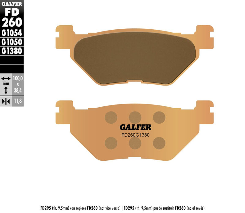 Galfer HH Sintered Brake Pads for 2001-2026 YAMAHA Street Sintered Metal Set #FD260G1380