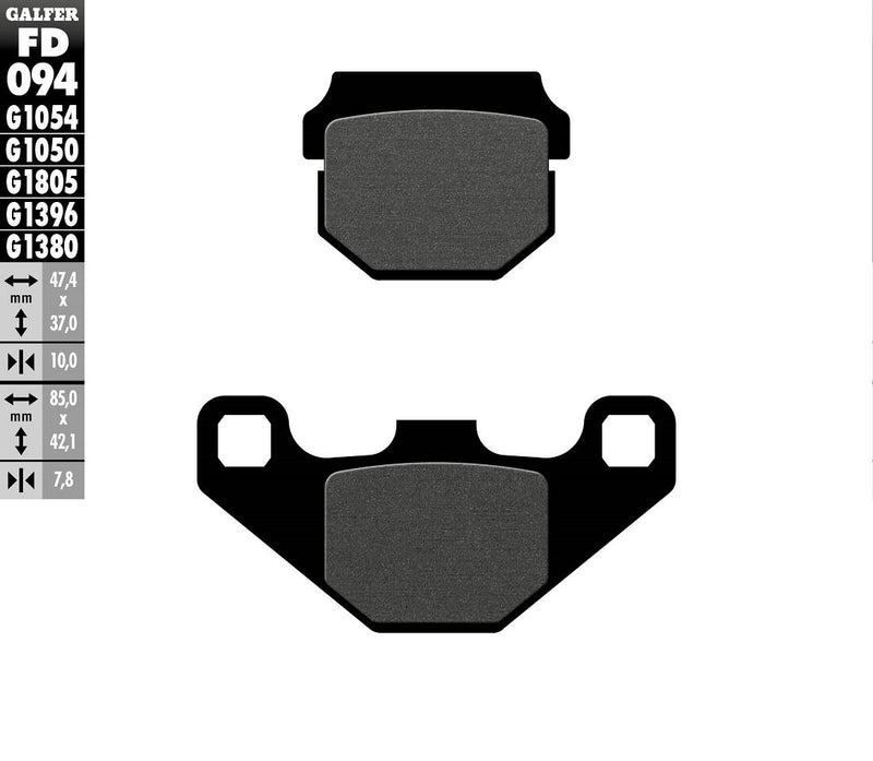 Galfer Semi-Metallic Brake Pads Multi-Purpose Street Front Rear Semi-Sintered Metal Set