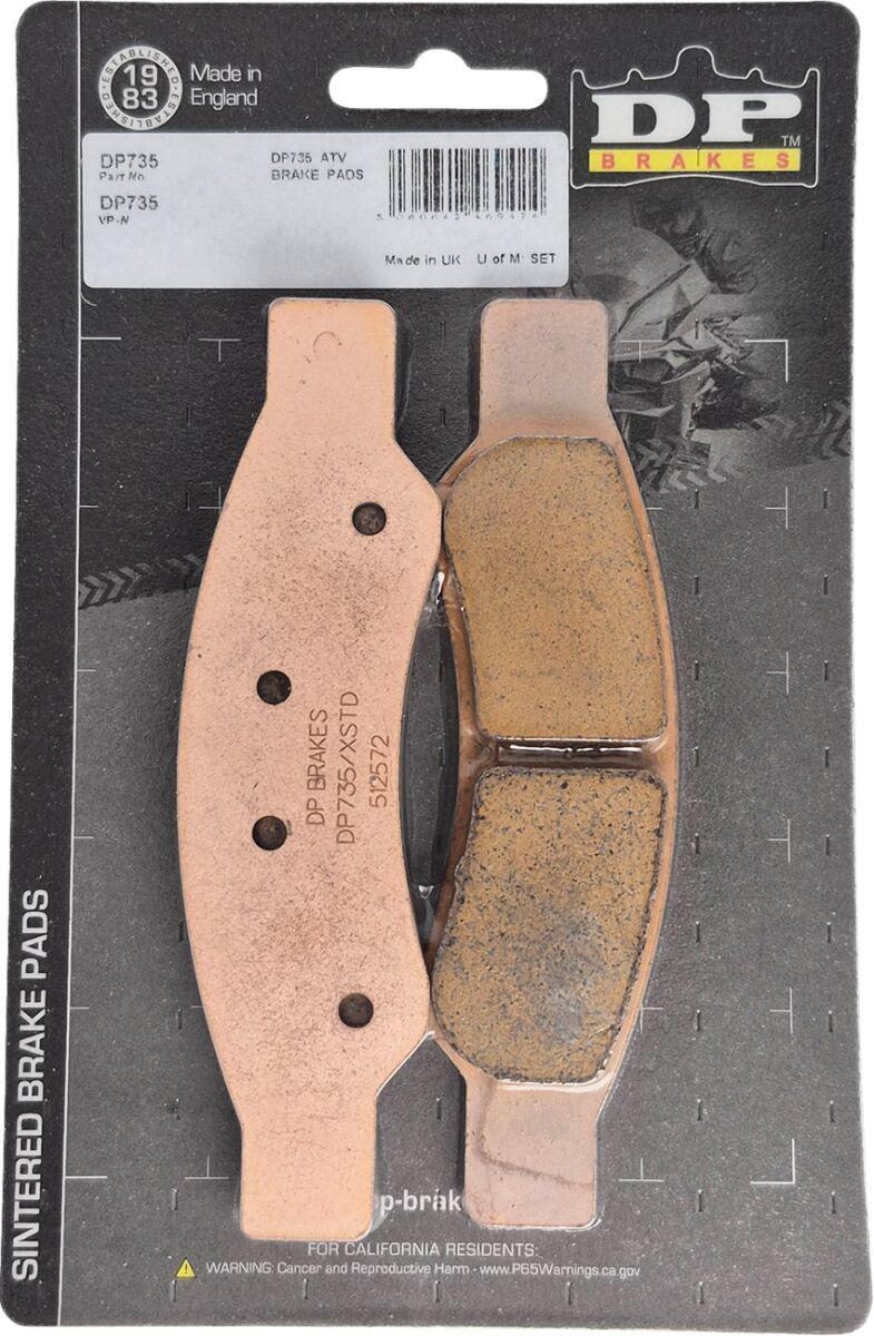 DP Brakes ATV/UTV Sintered Metal Brake Pads for 2024-2025 CAN AM (BRP) MAVERICK R 999 EFI 4X4 Rear Copper Alloy Set of 2