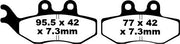 EBC SFA Series Organic Scooter Brake Pads Street Front Rear Organic Base Pair #SFA194