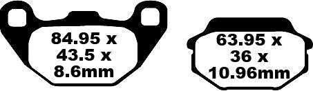 EBC SFA Series Organic Scooter Brake Pads Street Front Rear Organic Base Pair #SFA305
