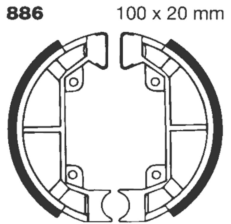 EBC Standard Brake Shoes Smooth Rear Organic Base Set #886