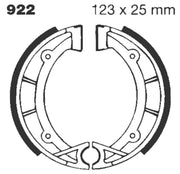 EBC Standard Brake Shoes Smooth Organic Base Set