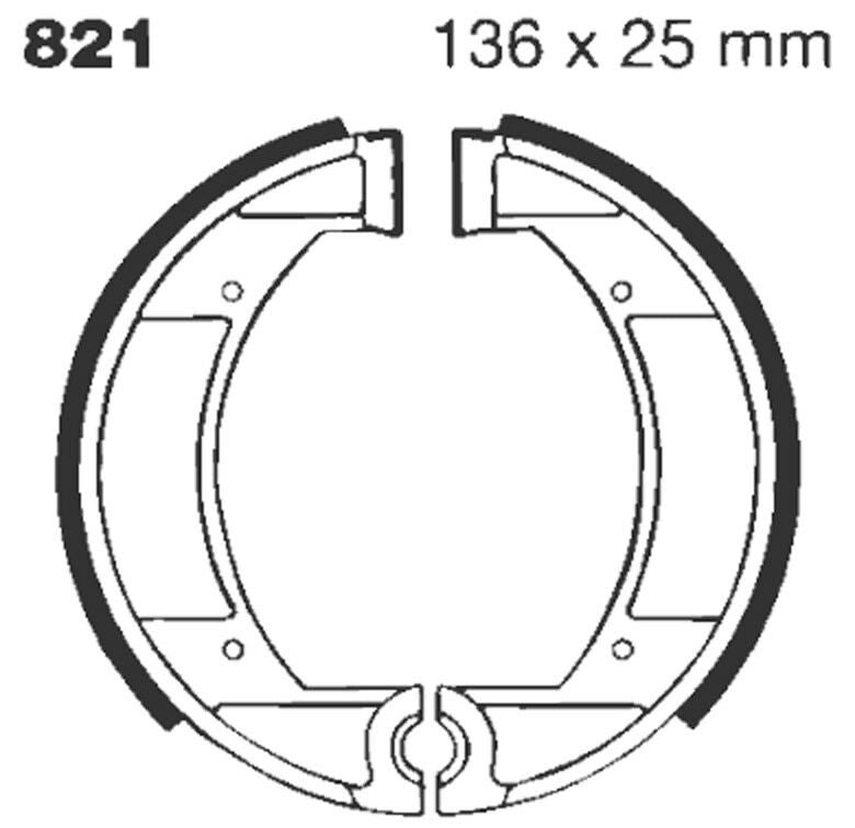EBC "G" Grooved Brake Shoe for 1934-1984 MAICO Organic Base Set #821G