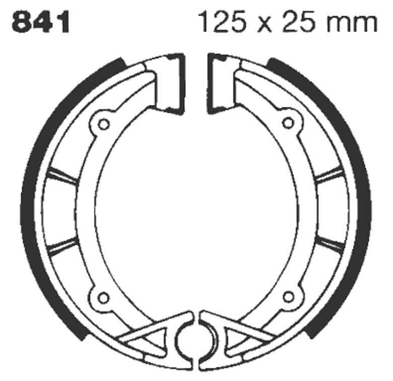 EBC "G" Grooved Brake Shoe Organic Base Set #841G