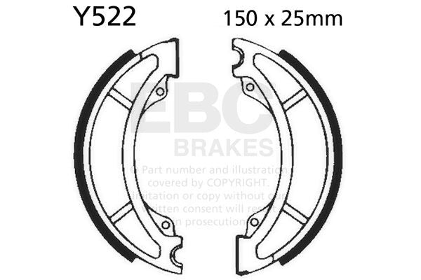 EBC Standard Brake Shoes for 1973-1974, 1994-1996 YAMAHA Smooth Front Organic Base Set #Y522